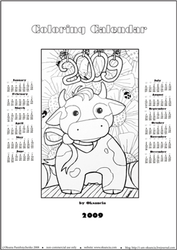 Free printable calendar 2009 by Oksancia