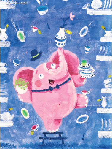 <strong><strong>Elephant In a Porcelain Shop</strong></strong> - illustration by Oksancia