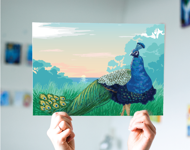 Peacock - archival print by Oksancia on Etsy