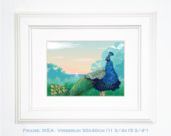 Peacock - framed archival print by Oksancia on Etsy