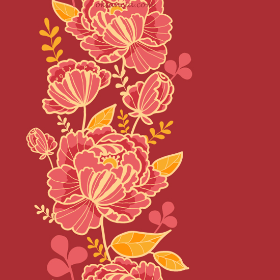 Beautiful Garden - - vector vertical seamless pattern by Oksancia