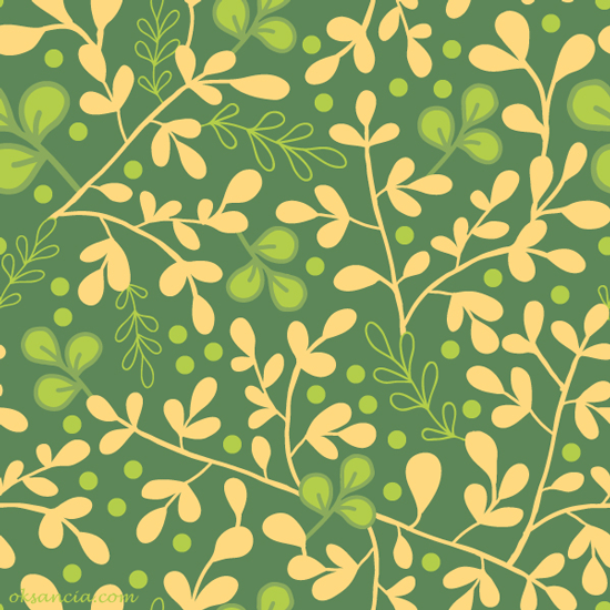 Green Garden - vector seamless pattern by Oksancia
