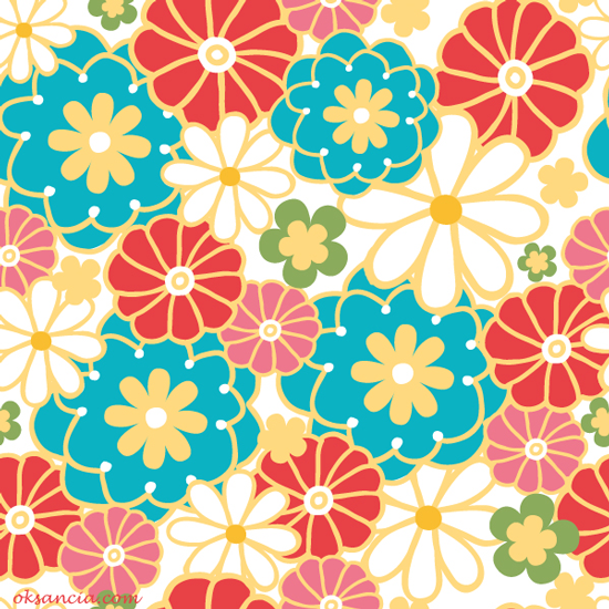 Spring Field - vector seamless pattern by Oksancia