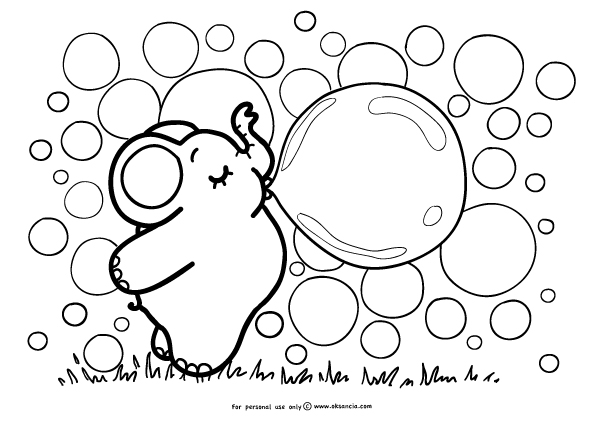 Bubbles freebie printable coloring page by Oksancia