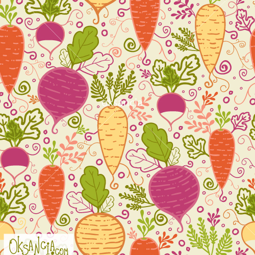 Root Vegetables - vector seamless pattern by Oksancia